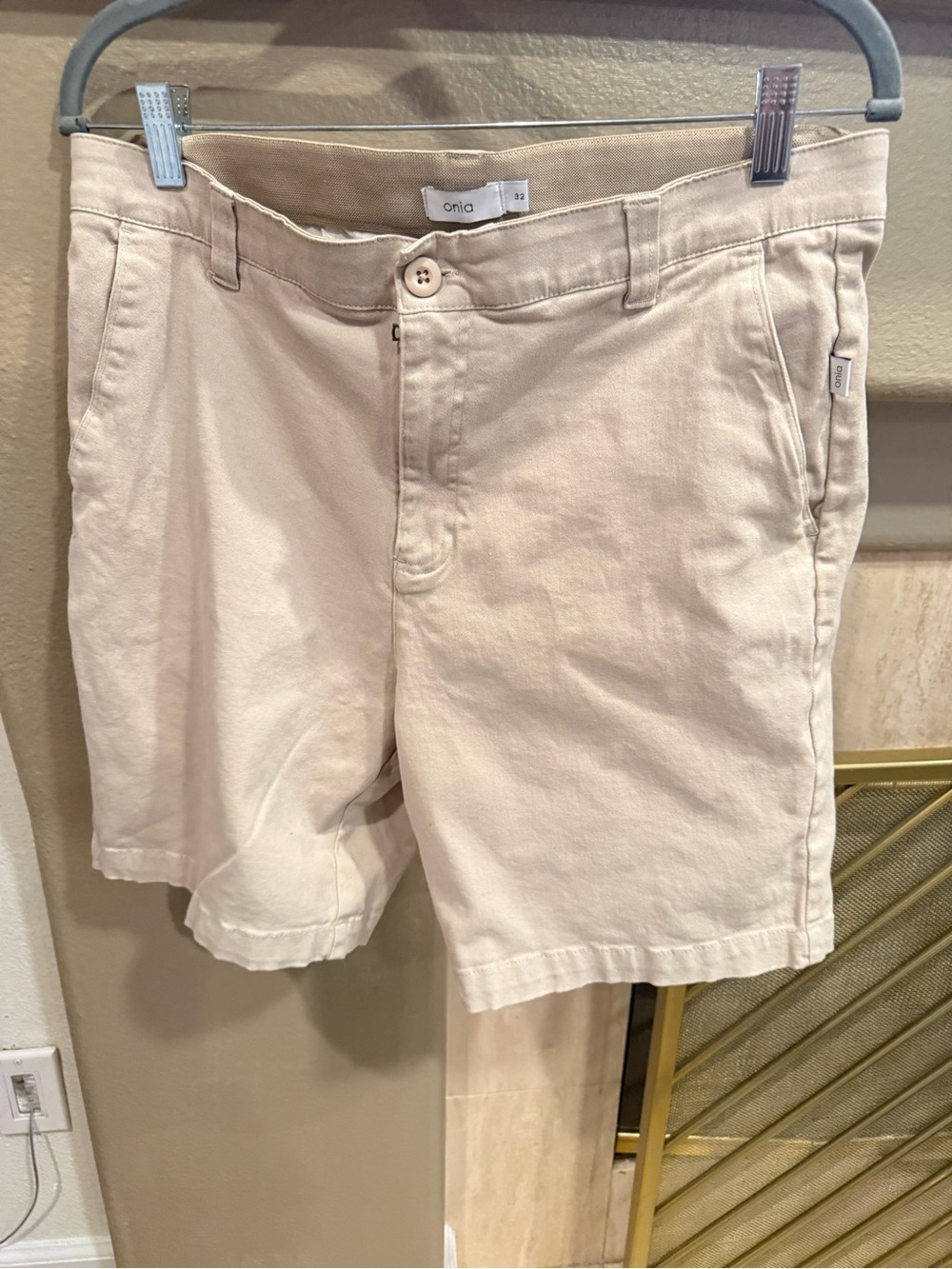 Onia Cream Cotton khaki Men’s Shorts size 32